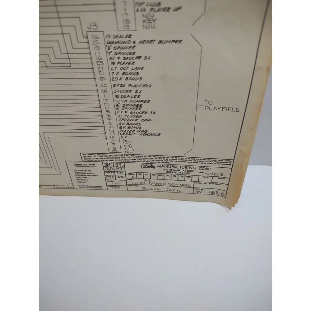Black Jack Pinball Machine Service Manual Schematic Procedure Book Coin Plates